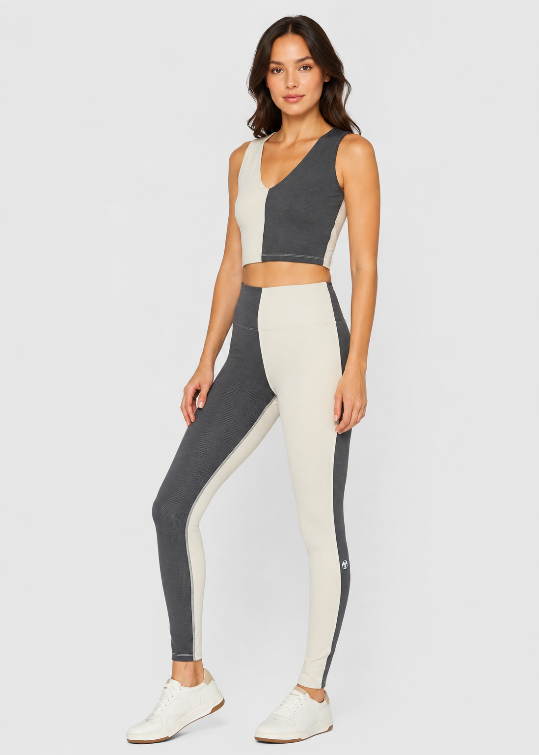 Women's Two Tone Yoga 2-Piece Set Made in USA front view