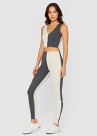 Women's Two Tone Yoga 2-Piece Set Made in USA front view