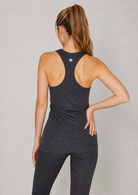 Women's Light Heather Racer Tank Made in USA detail view 10