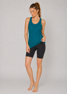 Women's Light Heather Racer Tank Made in USA detail view 7