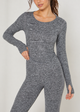 Women's Soft Heather Jersey Long Sleeve Thumbhole Top Made in USA detail view 8