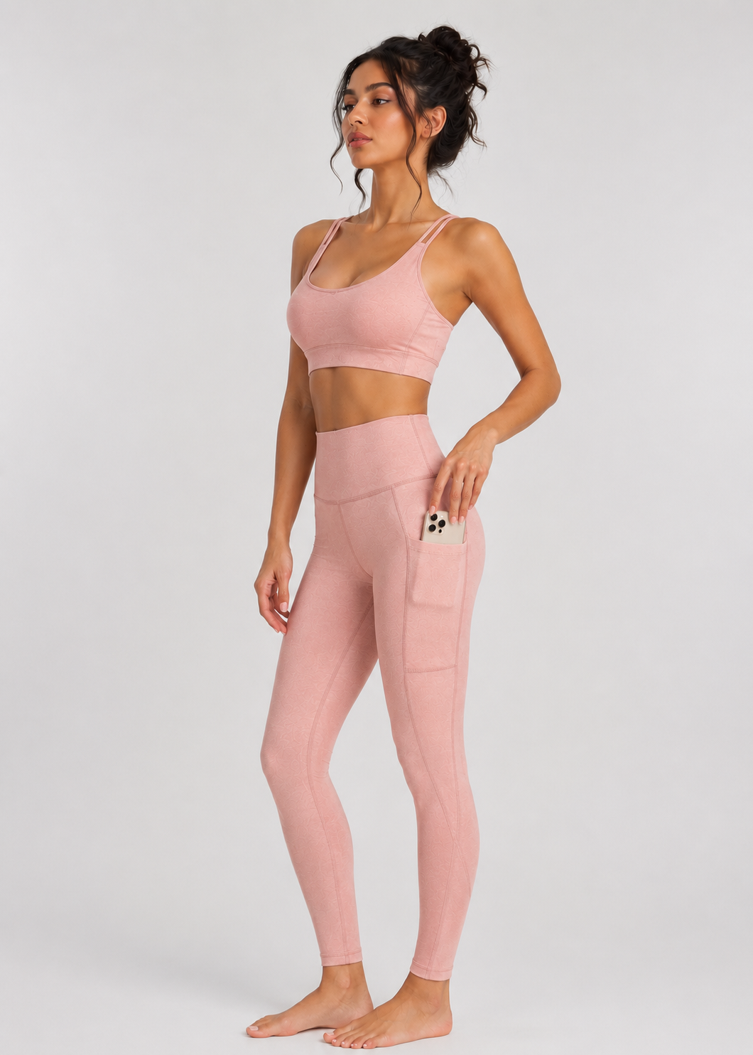 Women's Stretch Heather Pocket Legging Made in USA detail view 16