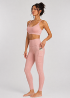 Women's Stretch Heather Pocket Legging Made in USA detail view 16