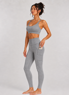 Women's Stretch Heather Pocket Legging Made in USA detail view 7