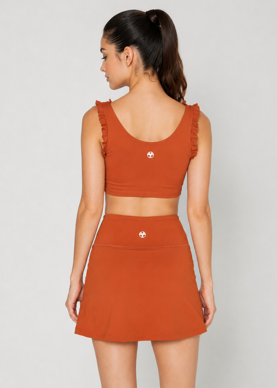 Women's Ruffle Tennis 2-Piece Set Made in USA side view