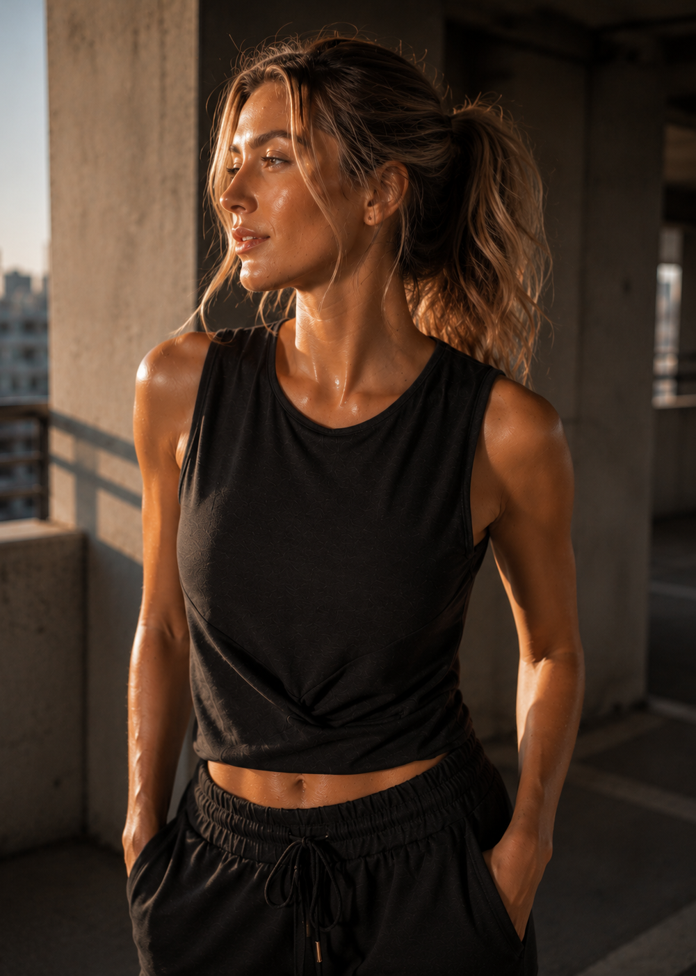 Women's Twister Crop Tank Made in USA