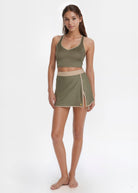 Women's Contrast Cropped Sports Bra Made in USA detail view 12