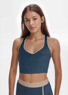 Women's Contrast Cropped Sports Bra Made in USA detail view 13