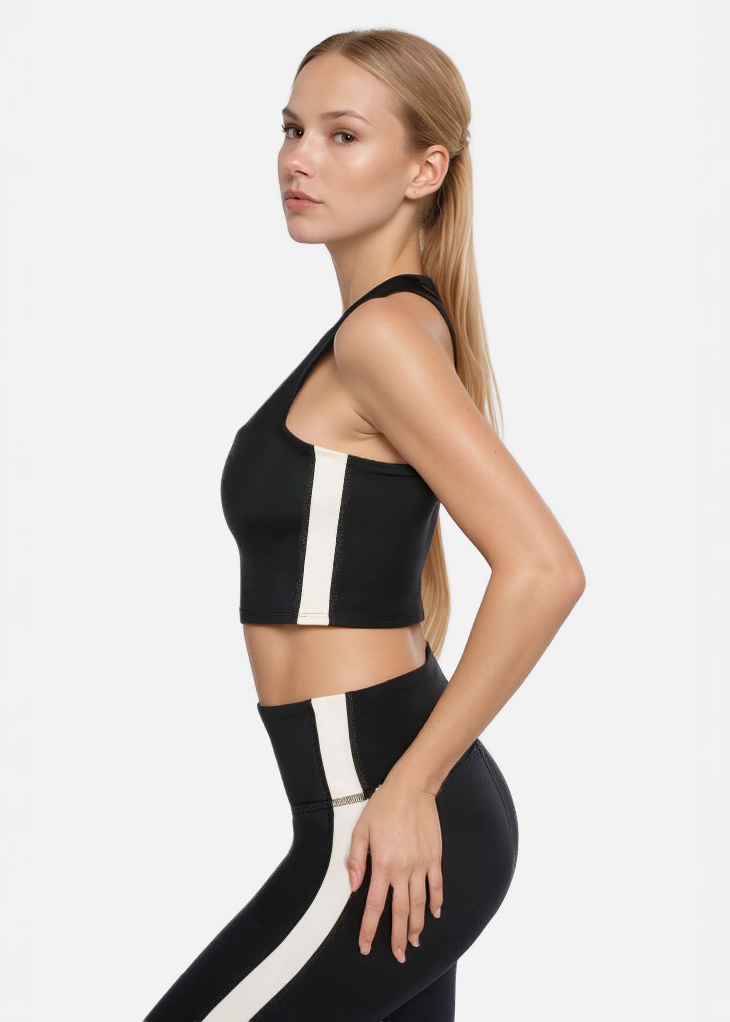 Women's Side Split Crop Top Made in USA back view