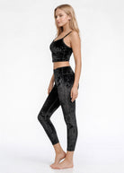 Women's Velvet Shirred Crop Top Made in USA detail view 9