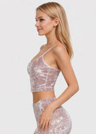 Women's Velvet Shirred Crop Top Made in USA detail view 3