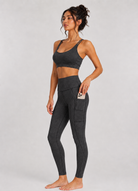 Women's Stretch Heather Pocket Legging Made in USA detail view 2
