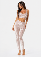 Women's Velvet Cropped Leggings Made in USA detail view 9
