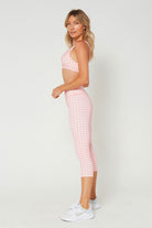 Women's Pink Houndstooth Set back view