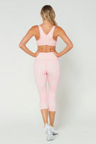 Women's Pink Houndstooth Set side view
