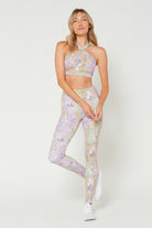Women's Pastel Marble High Waisted Leggings Made in USA detail view 1
