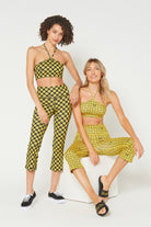 Women's Halter Tie-Back Crop Top Made in USA front view