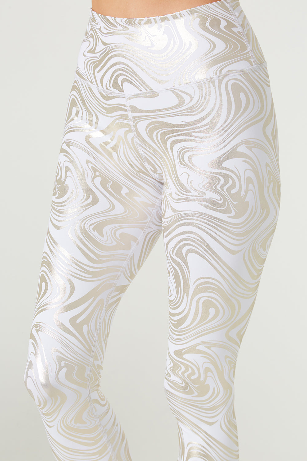 Women's Metallic Marble Leggings Made in USA detail view 5