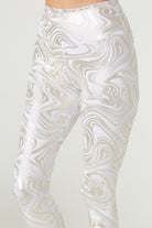 Women's Metallic Marble Leggings Made in USA detail view 5