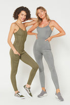 Women's Sculpted Scoop-Neck Romper Made in USA detail view 5