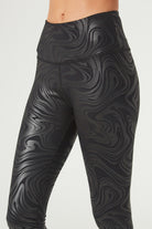 Women's Metallic Marble Leggings Made in USA detail view 9