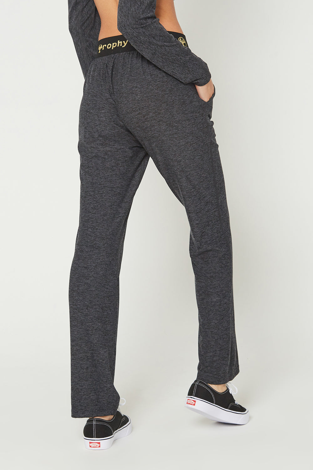 Women's Light Heather Logo Relaxed Pants Made in USA detail view 7