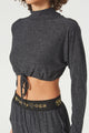 Women's Light Heather Mock Neck Crop Top Made in USA detail view 5
