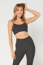 Women's Front Seam Heather Bra Made in USA back view