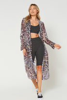 Women's Wild Side Maxi Cover Up Shirt Made in USA detail view 2