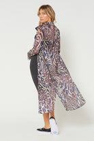 Women's Wild Side Maxi Cover Up Shirt Made in USA detail view 4
