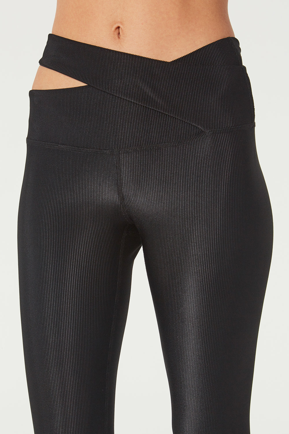 Ribbed Cross Over Waist Leggings