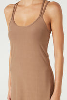 Women's Cross Back Strap Maxi Dress Made in USA detail view 6