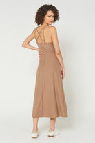 Women's Cross Back Strap Maxi Dress Made in USA detail view 5