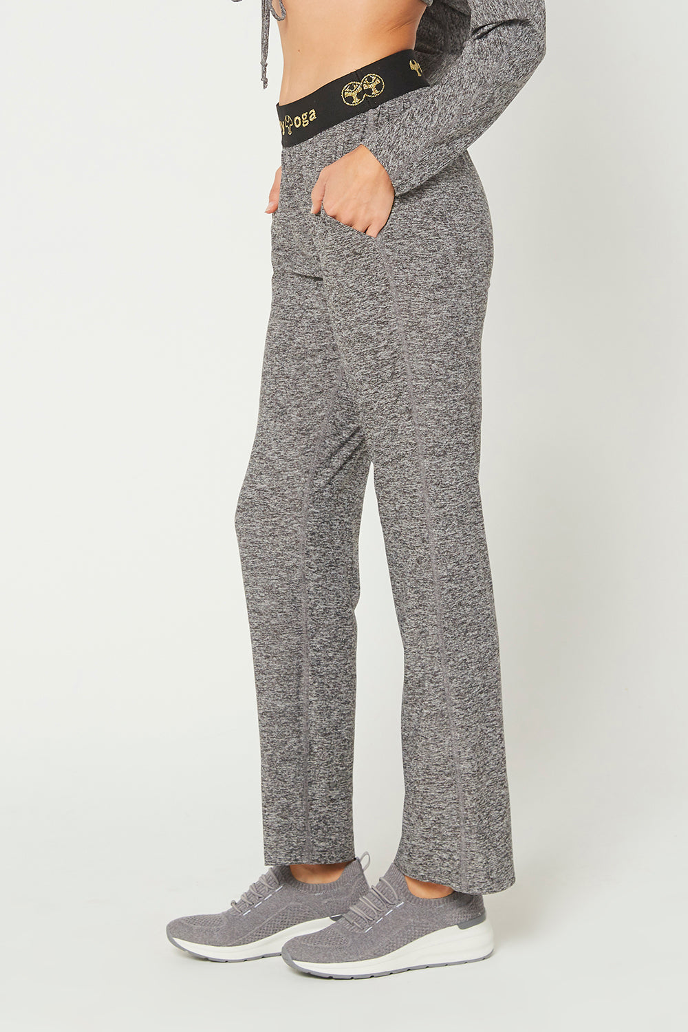 Women's Light Heather Logo Relaxed Pants Made in USA detail view 11