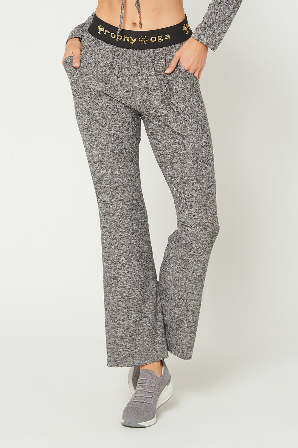 Women's Light Heather Logo Relaxed Pants Made in USA detail view 10
