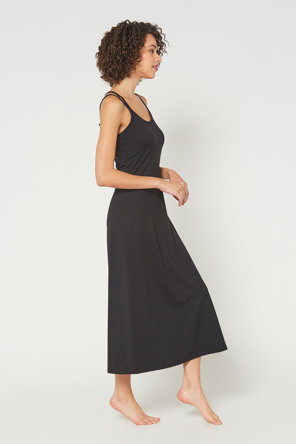 Women's Cross Back Strap Maxi Dress Made in USA detail view 10