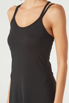 Women's Cross Back Strap Maxi Dress Made in USA detail view 12