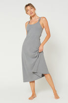 Women's Cross Back Strap Maxi Dress Made in USA detail view 13