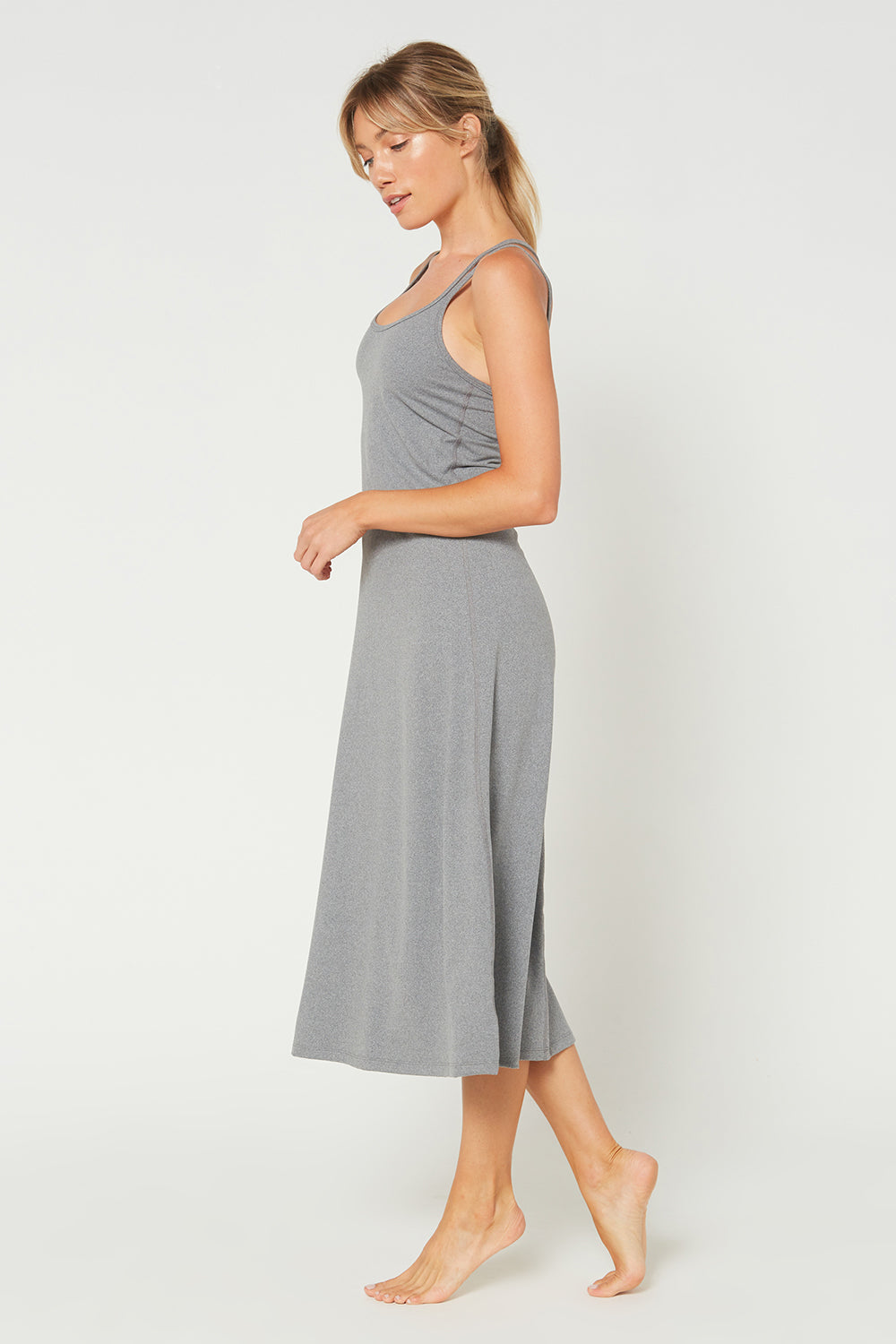 Women's Cross Back Strap Maxi Dress Made in USA detail view 14