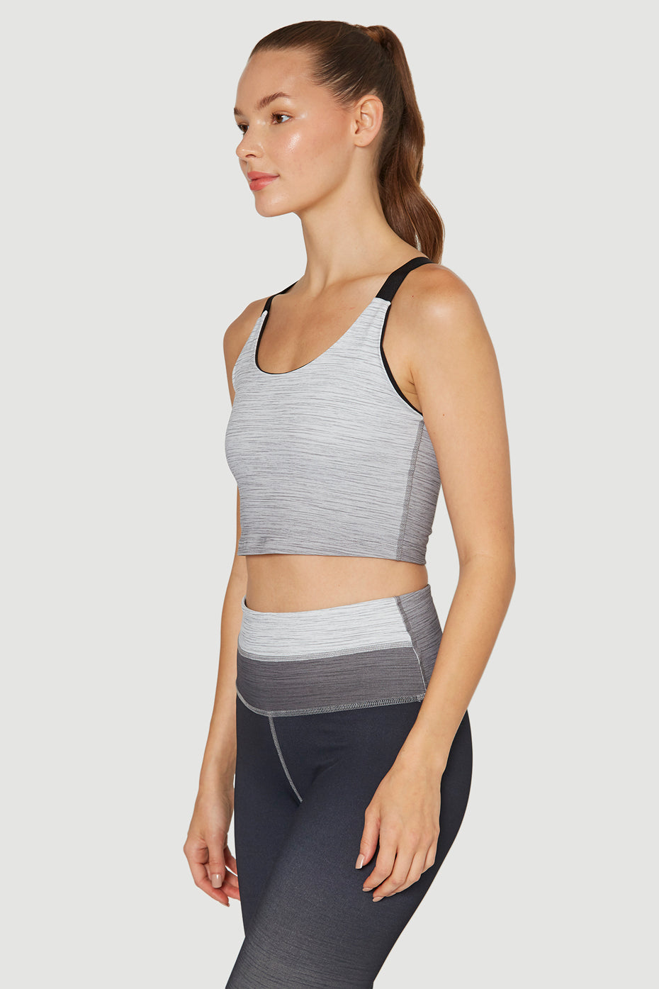 Women's Ombre Cross Back Tank Made in USA side view