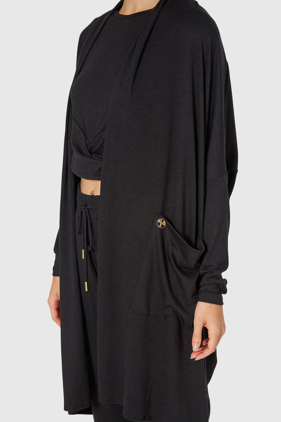 Women's Cocoon Cardigan Made in USA side view