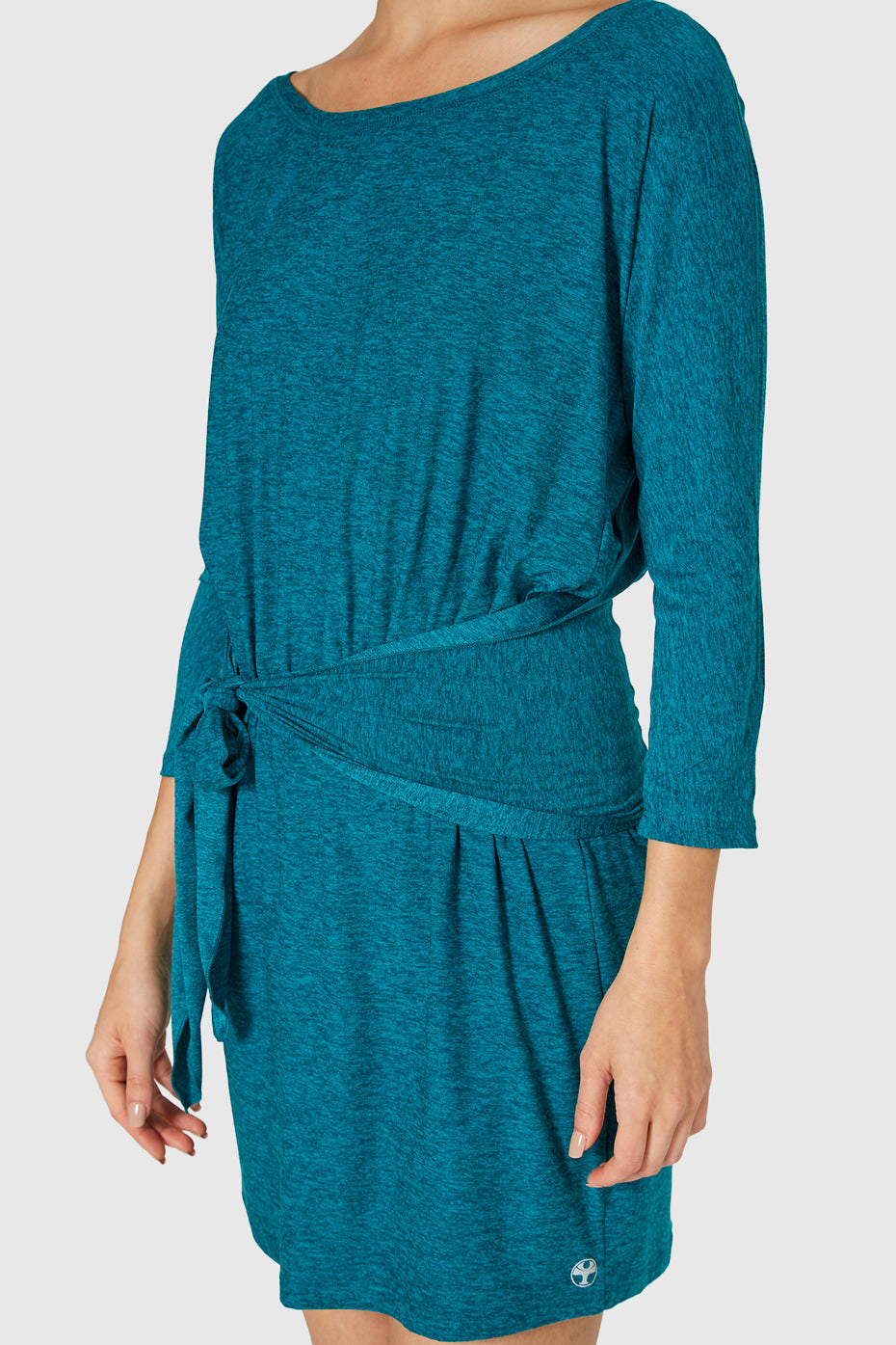 Women's Light Heather Wrap Dress Made in USA detail view 5
