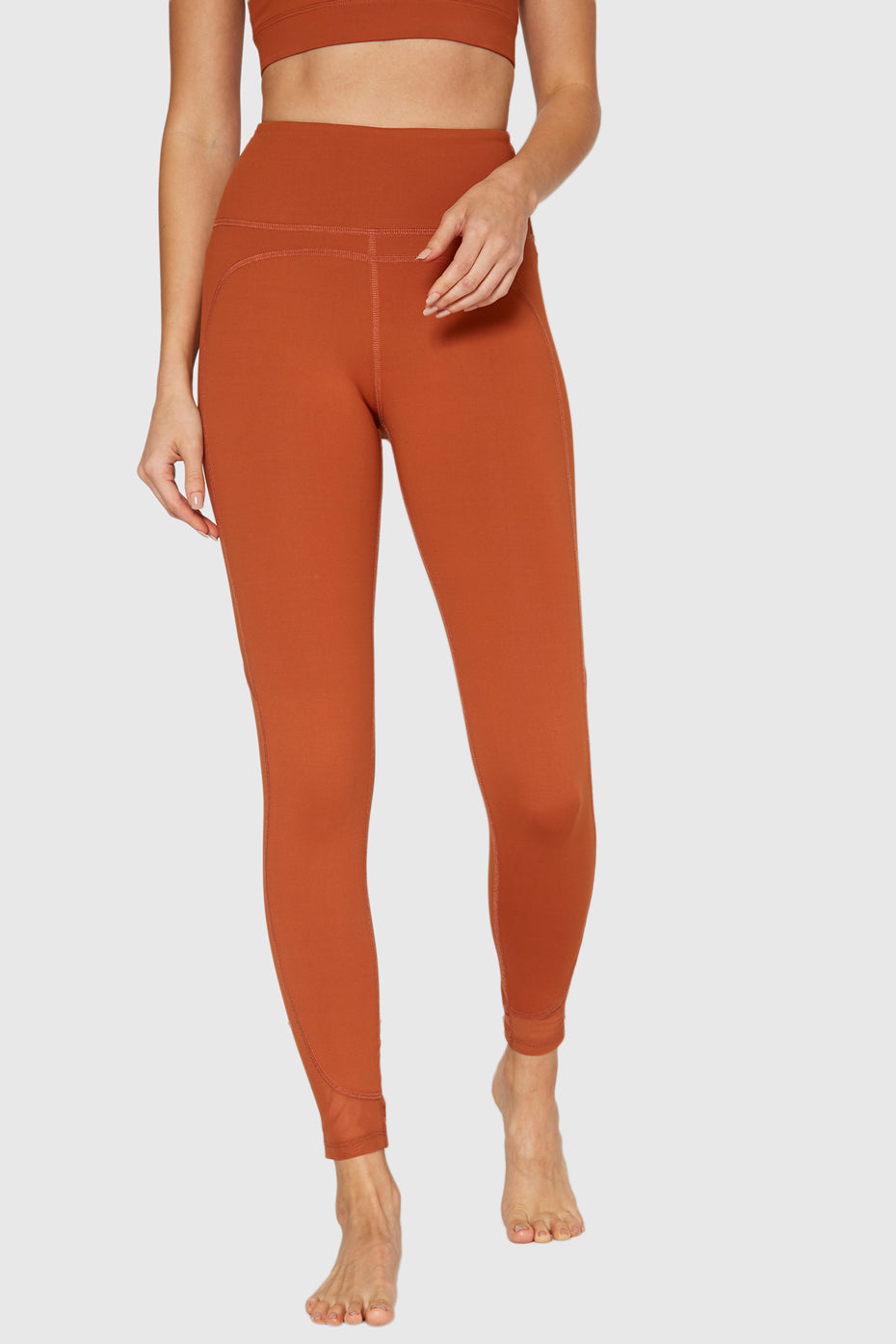 Women's Slim Mesh Leggings Made in USA detail view 5