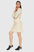 Women's Light Heather Wrap Dress Made in USA detail view 12