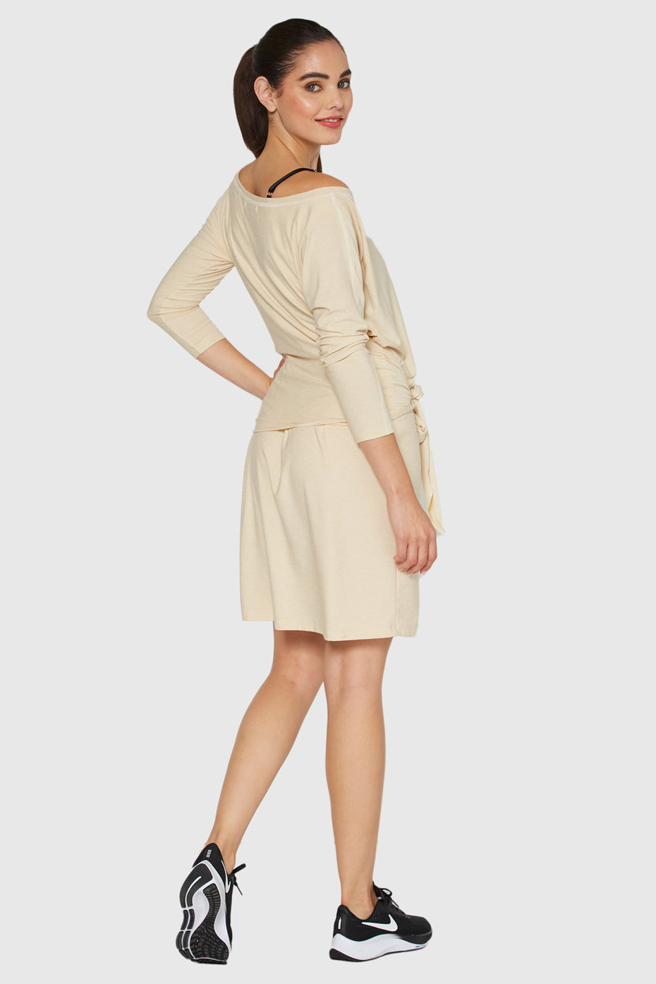 Women's Light Heather Wrap Dress Made in USA detail view 11
