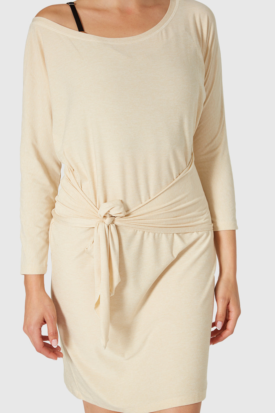 Women's Light Heather Wrap Dress Made in USA detail view 13