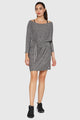 Women's Light Heather Wrap Dress Made in USA detail view 6