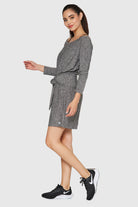 Women's Light Heather Wrap Dress Made in USA detail view 8