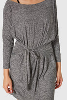 Women's Light Heather Wrap Dress Made in USA detail view 9