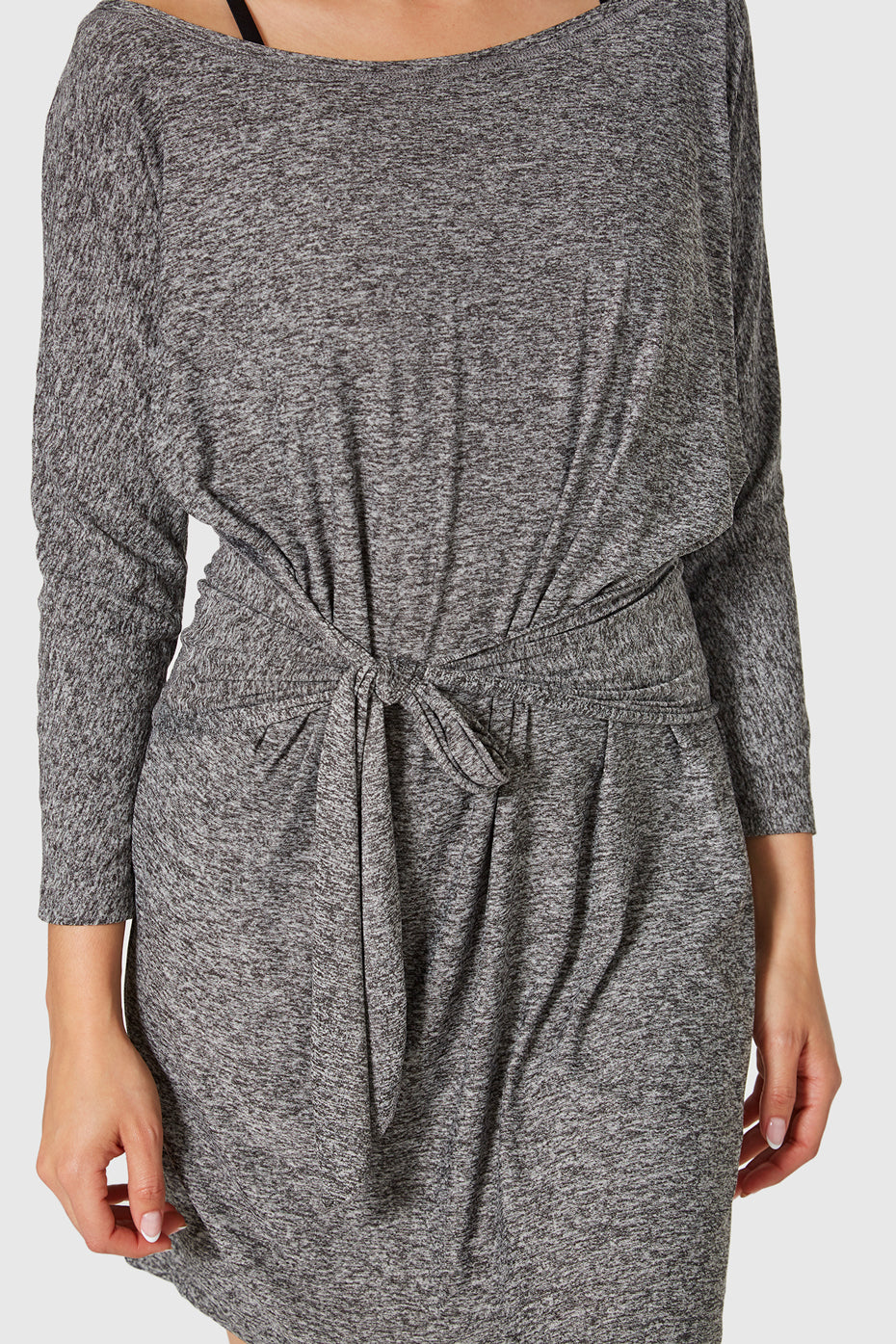 Women's Light Heather Wrap Dress Made in USA detail view 9